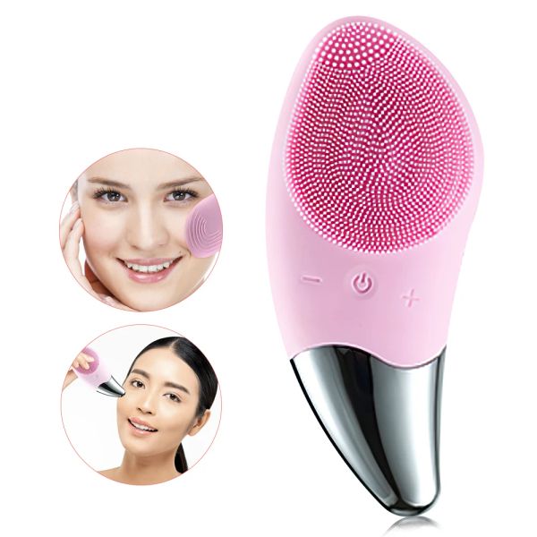 Dispositivos Mini Elétrica Escova de Limpeza Facial Silicone Sonic Face Cleaner Profunda Limpeza de Poros Massageador de Pele Dispositivo de Escova de Limpeza Facial