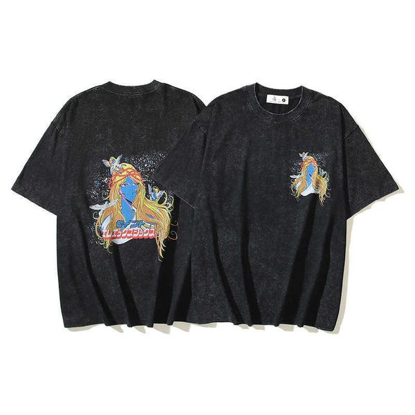 Saint Women Like Angel Pigeon Rock Band Металлическая вымытая старая винтажная футболка с короткими рукавами