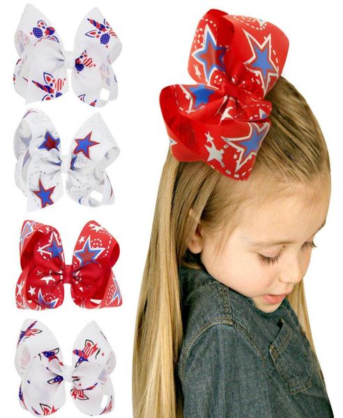 Einhornband 4. Juli Haarschleifen Clips Mädchen Haarschleife USA Flagge Unabhängigkeitstag Haarspange Festival Kinder Haarschmuck8942576