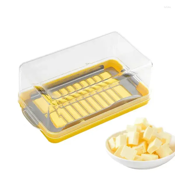 Placas caixa de corte de manteiga cortador de queijo recipiente refrigerado com rede para fácil e armazenamento