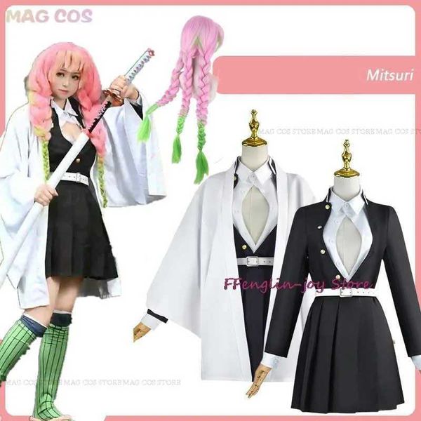 Cosplay trajes de anime adulto e infantil yaiba anime quimono kanroji mitsuri role-playing set para halloween girlsc24321