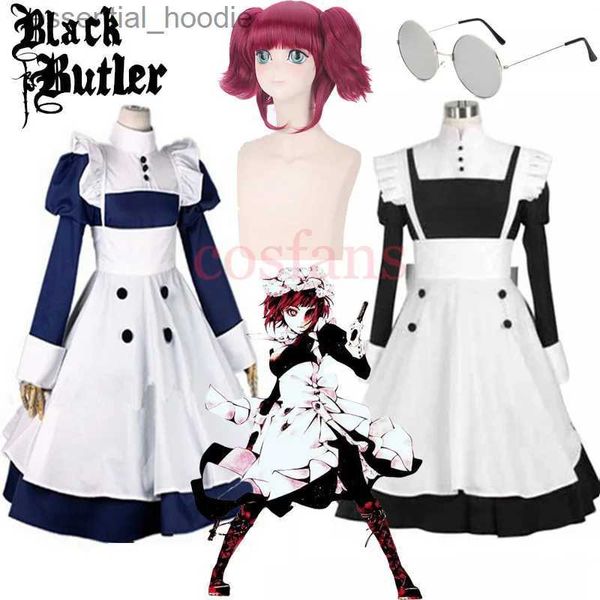 Cosplay Anime Kostüme Japanischer Anime Black Butler Maid Heishi Meilin Maid weibliches Rollenspielkostüm + Schürze für Halloween PartyC24321