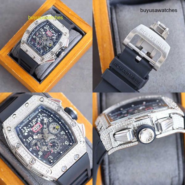 Спортивные часы RM Наручные часы Montre Автоматический ремешок для часов Резиновый ремешок, импортированный для RM011 Swiss