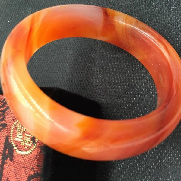 Pulseira 54-63mm linda feminina padrão laranja chinês pulseira esculpida à mão KYY8905