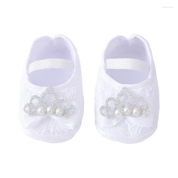 Primeiros caminhantes 2 pcs conjunto nascido bebê meninas princesa mary jane sapatos vestido de casamento liso com bandana grátis