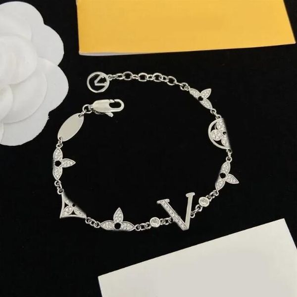 Bracciale di design 925 diamanti 4 / braccialetti di erba foglia braccialetto di fascino per gioielli da donna braccialetti d'oro alla moda