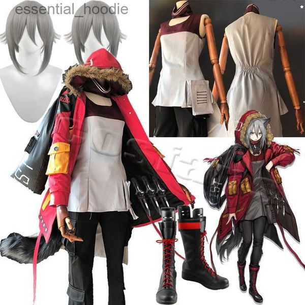 cosplay Costumi anime Arknights Projekt Red Cosplay Comes Rodoz Combat Suit Halloween Womens Wig ShoesC24321