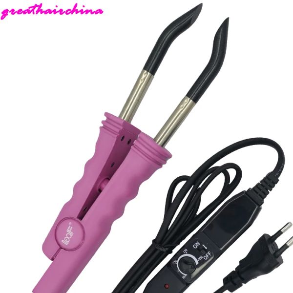 Anschlüsse Temperaturkonstant GHHC618BW Haarverlängerungseisen/Stecker Rosa Schwarz Farbe Verlängerungsstecker Maschinen-Styling-Tools