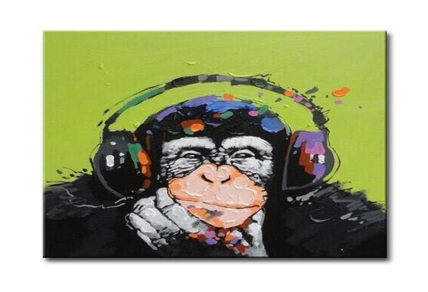 Animali gorilla astratti Dipinto su tela Decorazioni per la CASA HD Stampato Pittura a olio moderna per la decorazione della camera dei bambini Stampa giclée Parete A3223550