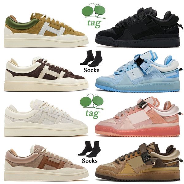 00s Bad Bunny Designer Sapatos Casuais Mulheres Mens Forum 84 Baixo Giz Marrom Azul Tint Rosa Verde Goma Creme Leopardo Couro Camurça Plataforma Superior Sapatilhas Treinadores Esportivos