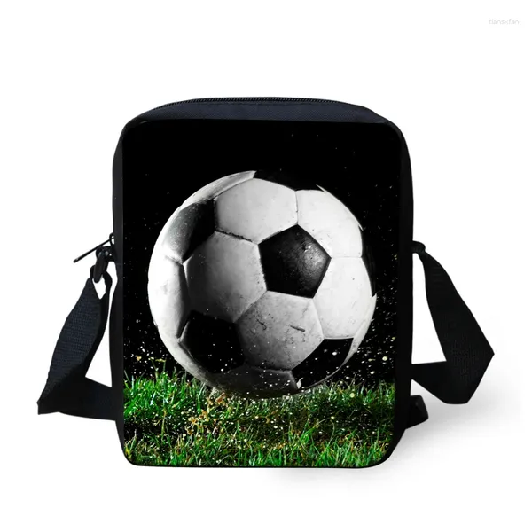 Borsa a tracolla con stampa di calcio Borsa a tracolla portatile esterna per mini messenger casual per bambina