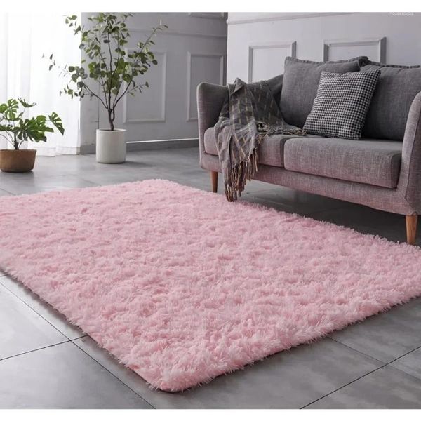 Tappeti Tappeto per area extra large 9x12 piedi Tappeti di peluche ultra morbidi rosa per camera Tappetino moderno per la scuola materna in pelliccia sintetica Tappeto per la casa