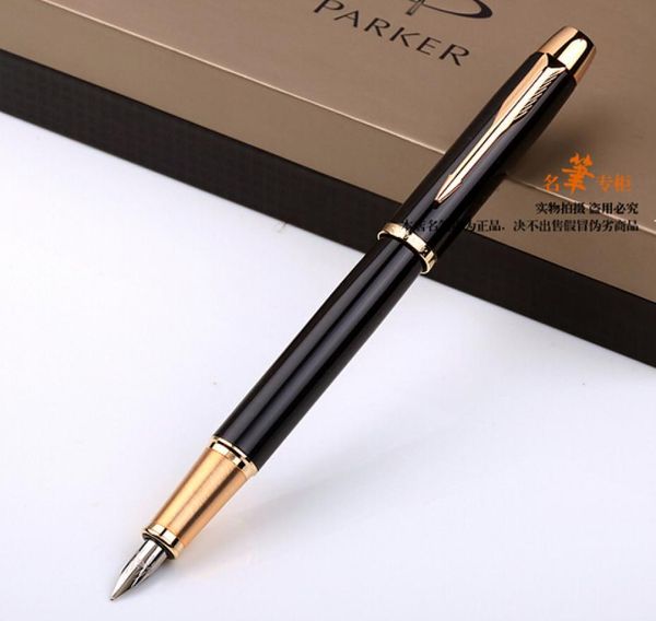 Caneta tinteiro preto ouro clipe negócios executivo canetas escola escritório fornecedores metal caneta de escrita rápida stationery9643739