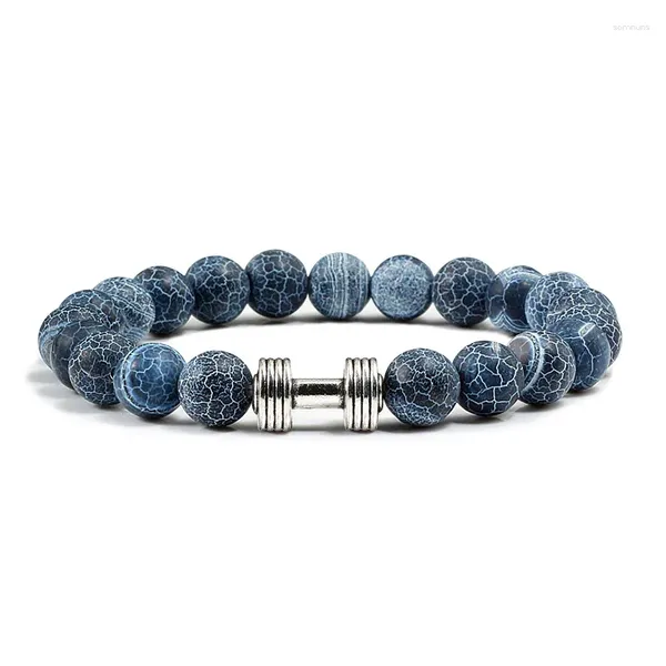 Charme Pulseiras Pulseira Fosco Corda Elástica Frisada Pulseira Ajustável Homens e Mulheres Halteres Moda Yoga Jóias