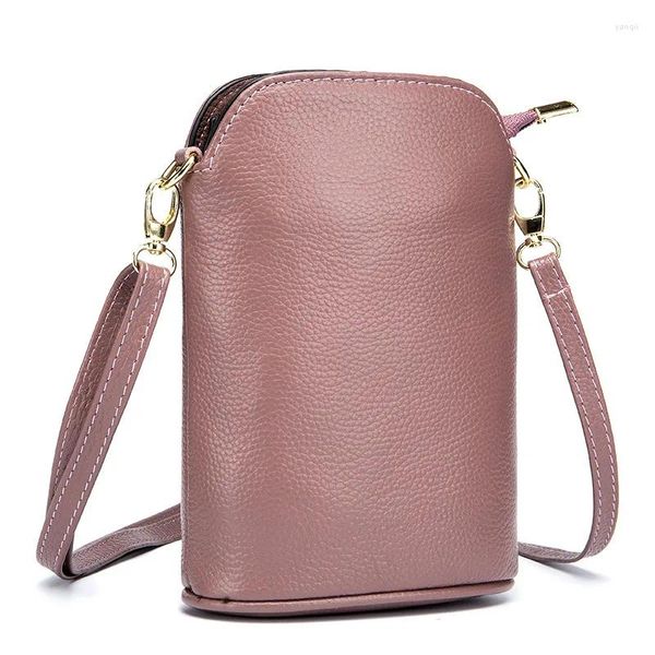 Omuz çantaları 50pcs / lot sling çantası kadınlar için kızlar gerçek inek deri zarif bayanlar küçük crossbody moda mini çanta