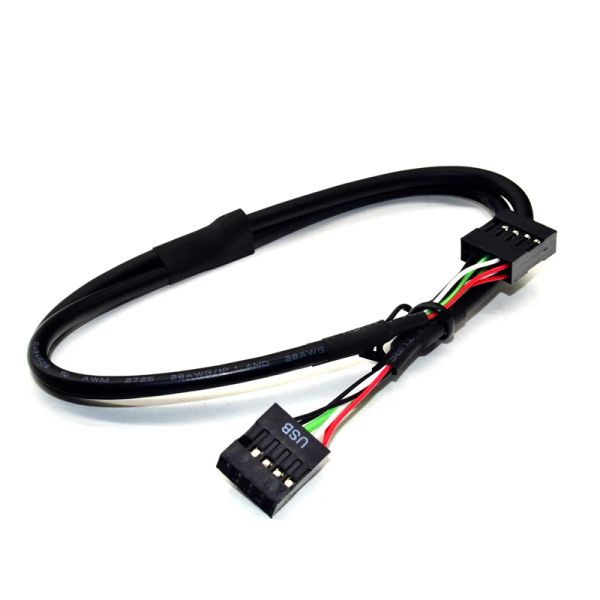 Heißer Verkauf USB-Header-Verlängerungskabel Schwarz USB 2.0 9-Pin-Buchse auf 9-Pin-Buchse Internes Motherboard-Header-Kabel