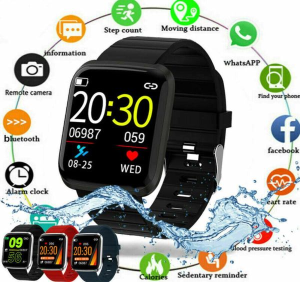 Yeni Akıllı Saatler Su Geçirmez Fitness 116Pro Tracker IOS Andriod SmartWatch7307730 için Kan Basıncı Adım Sayısı