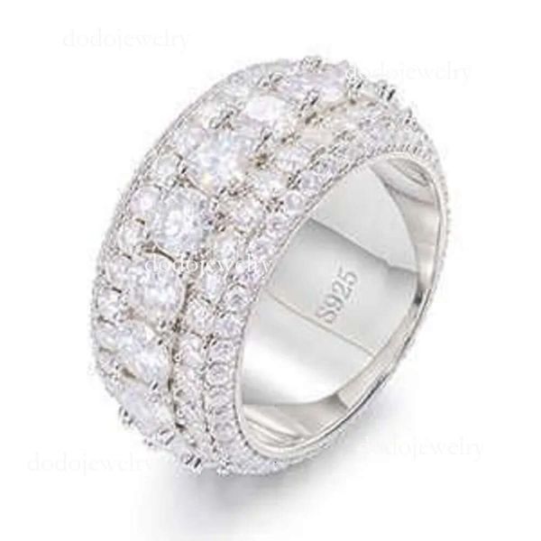 Designer feminino anel sier 5 linhas passar diamante tester sterling sier brilhante moda jóias moissanite anel