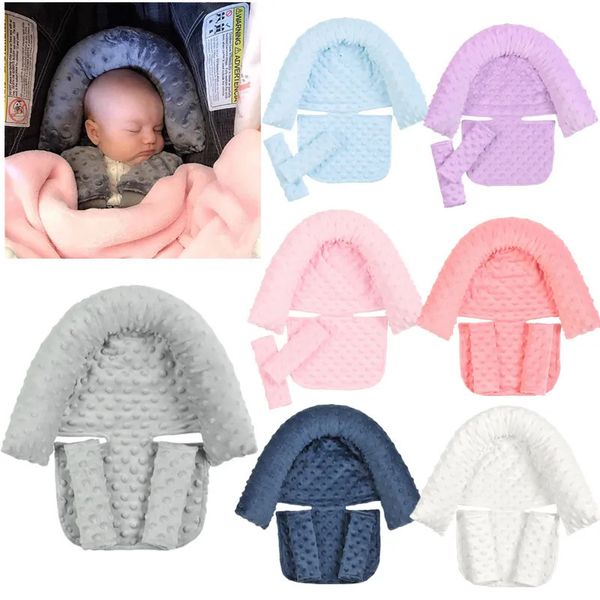 Baby-Auto-Sicherheits-weiches Schlaf-Kopfstützkissen mit passenden Sicherheitsgurt-Bezügen für Nackenschutz und Kopfstütze 240313