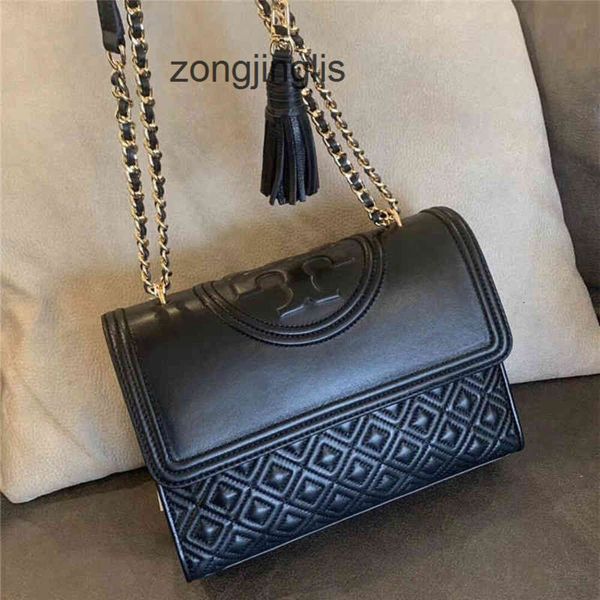 Çantalar Tasarımcı Burches Crossbody Torries Çantalar Lüks Kadın Çantalar Ling Sheepskin Klasik Kafes Kafes Tassel Zinciri Fleming Tek omuz Messenger 90ID