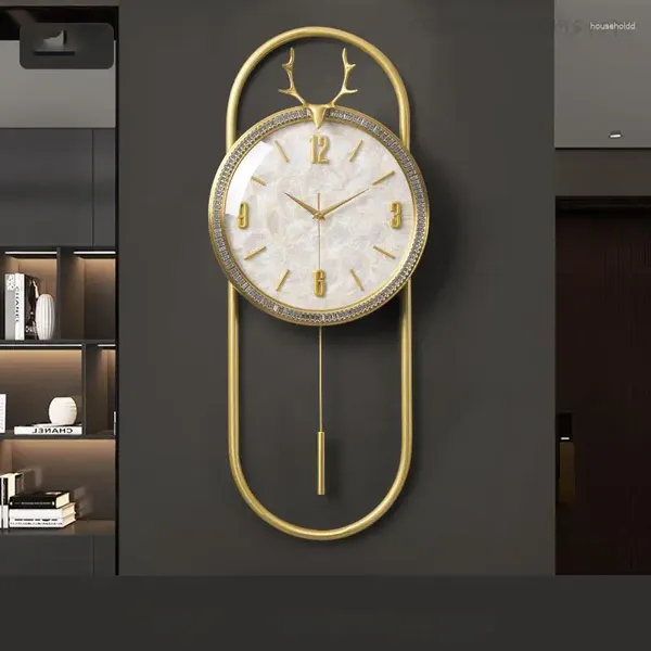 Orologi da parete Meccanico digitale Orologio da cucina Camera da letto in metallo Oro Silenzioso Lusso Insolito Reloj Pared Accessori per la casa