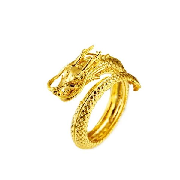 Anéis de Cluster 18K Golden Clã Vento Dragão e Phoenix Casal Anel Aberto Masculino Feminino Jóias Gota Entrega DHCQZ