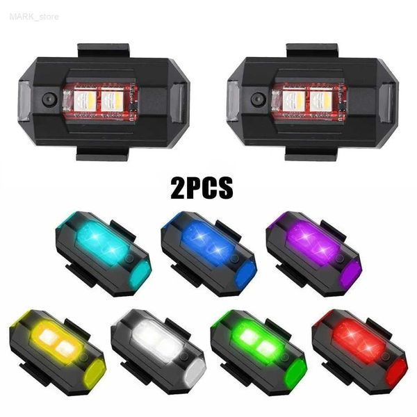 Outras luzes de carro Luz estroboscópica de drone de 7 cores USB LED anti-colisão luz traseira de bicicleta / modelo de aeronave voo noturno mini sinal piscando luz de avisoL204