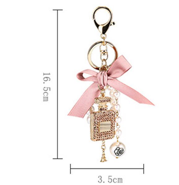 Yeni moda takvim parfüm şişe anahtarlık araba anahtar yüzüğü kadın çanta cazibesi aksesuarları sevimli yay anahtar zinciri yaratıcı anahtarlar