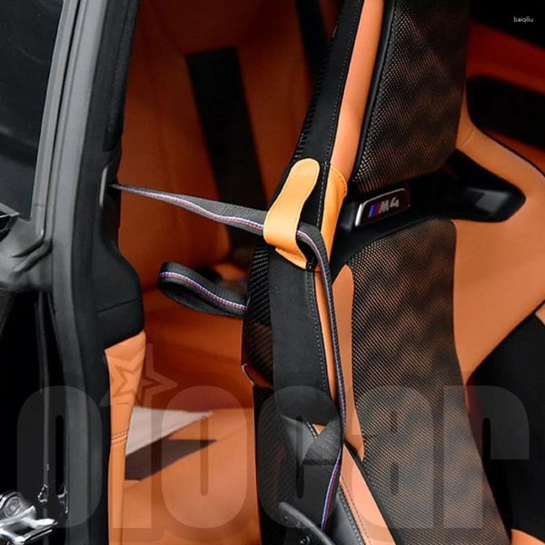 Otomobil koltuğu kapakları Oiomotorlar m Karbon Kova Güvenlik Kemeri Uzatma Kılavuzu Sınırlayıcı G87 M2 G82 G83 M4 F92 M8 için Orijinal Deri Kılıf
