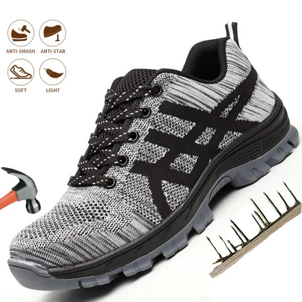 Stivali Scarpe da sicurezza traspirabili maschile in acciaio indistruttibile Antipuncture Antipuncture Working Light Comfort Protection Scarpe da lavoro all'aperto