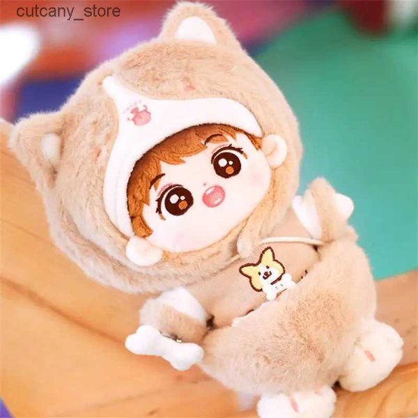 Animali di peluche ripieni 20 cm Peluche Figura Bambole di peluche 6 pezzi Set Vestiti per bambole Cappello Scarpe Accessori per abiti Bambole per il corpo Giocattolo Fan Collezione Regalo L240322