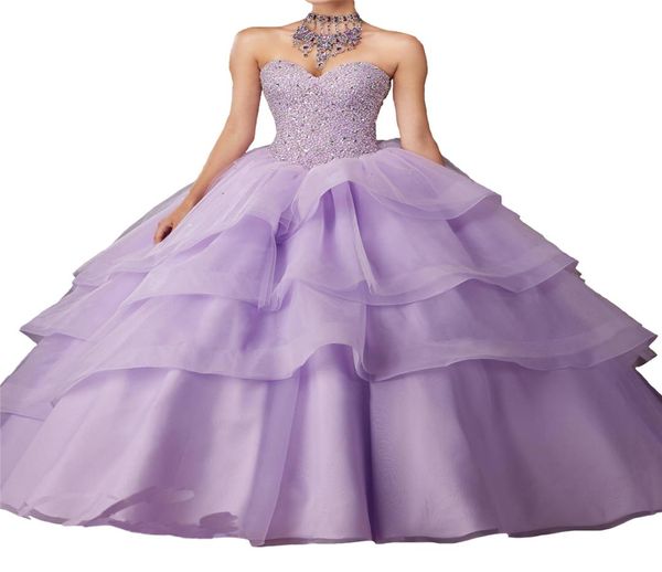 New Girls 15 16 Pageant Ball Gowns Donna Abiti Quinceanera Sweetheart Strass Organza Crystal factory outlet drop ship3038516