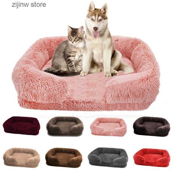 Cuccia per cani Grande cuccia per cani anello in peluche per gatti e cuccioli inverno coperta per dormire tappetino per letti per gatti cuccia per cani stuoia per animali Y240322