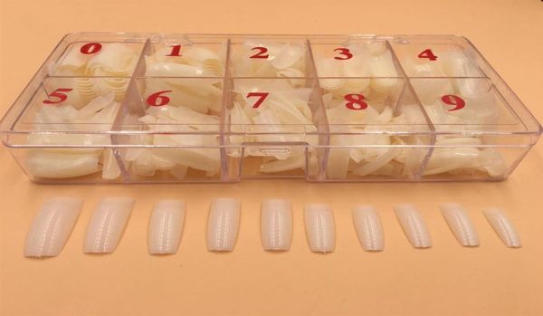 1 Box 500 Stück Spitzen, natürliche Farbe, halbe Abdeckung, falsche französische Nagelkunst, künstliches Acryl, DIY-Gel, UV-Maniküre-Set251t7538599