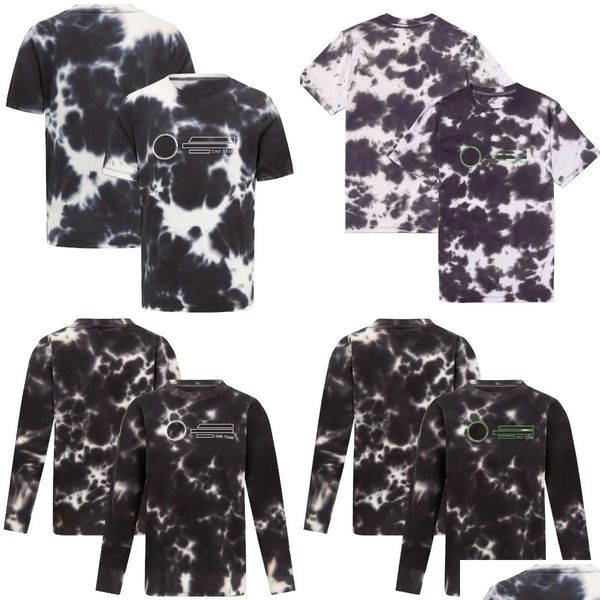 Motorradbekleidung 2023 Neue Tie Dye T-Shirt Forma 1 Herren Damen Sport Mode Oneck T-Shirts Kinder Tops Racing Fan Sommer Atmungsaktiv Tshi Otnnh