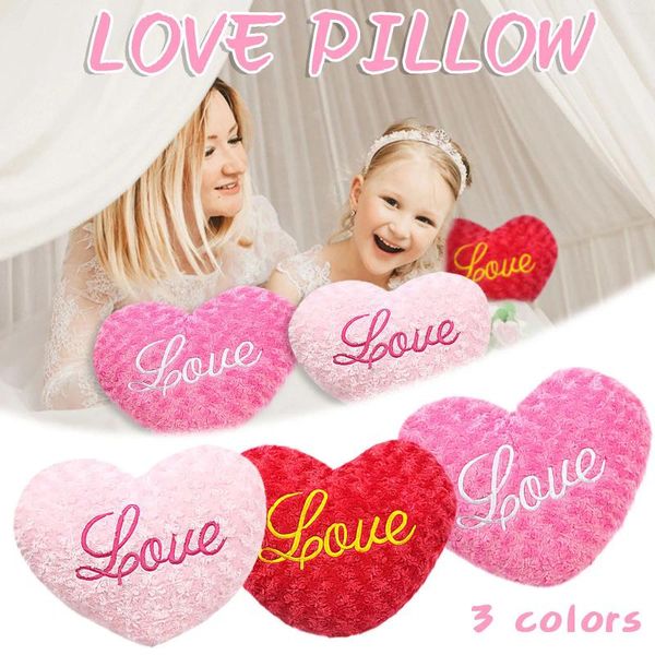 Yastık 1 adet sevimli kalp modeli peluş yastıklar pembe/kırmızı/gül aşk kızlar için yumuşak doldurulmuş doldurulmuş