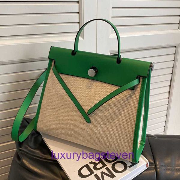 Luxo Hremms Kelyys DeSingner Fashion feminino Totes Bola de grande capacidade Comutora 2024 Verão New Bag College Student Canvas Um ombro com logotipo real