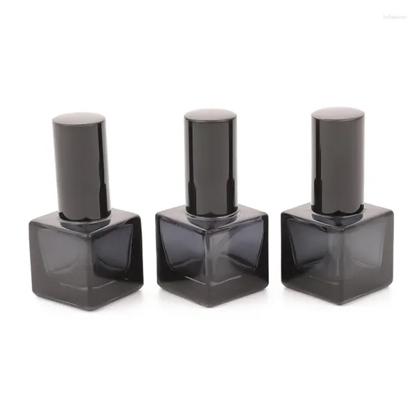 Garrafas de armazenamento 100pcs 8ml preto spray de vidro atomizador portátil viagem cosméticos quadrado recipiente vazio embalagem de amostra