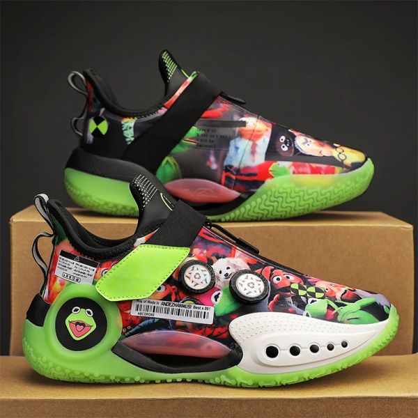 Обувь QQ8833 Высококачественные мужские баскетбольные кроссовки носимые спортивные спортивные обувь для детей эластичная полоса подушка баскетбол обувь