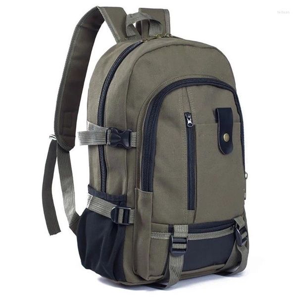 Zaino da campeggio casual per laptop da uomo Borsa da trekking per uomo di grande capacità da viaggio in tela Borse sportive per giovani alla moda