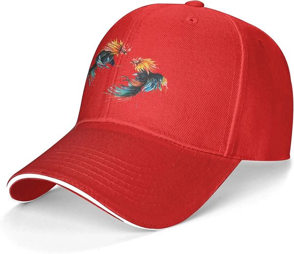Roosters Fighting Sand Hüte Baseballkappen für Erwachsene, modische Papa-Sportkappen, verstellbare, klassische, waschbare Hüte für Herren und Damen 240311