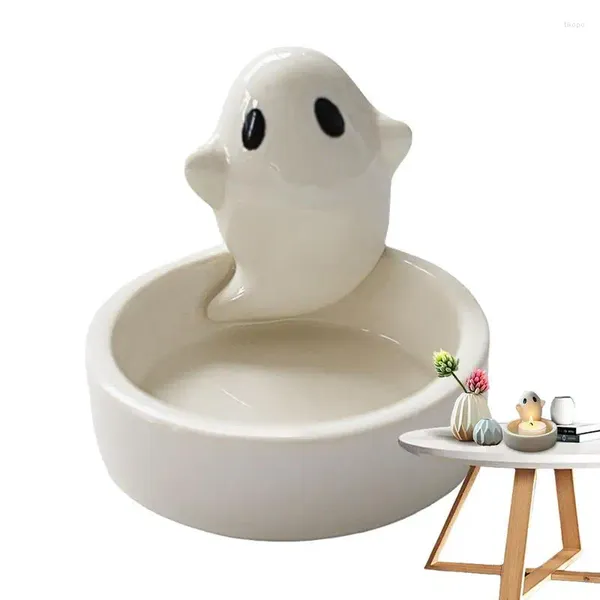 Castiçais de Halloween Fantasma Decoração Bonito Cerâmica Perfumada Luz de Chá Portátil Suporte de Castiçal para Armários Mesa de Café Lareira