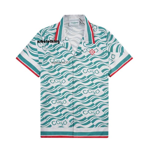 casa blanca maglietta 2023 Estate Nuovo Casablanca Direct Spray Digitale Stampata Manica Corta Beach Top Camicia da Uomo e da Donna Amore