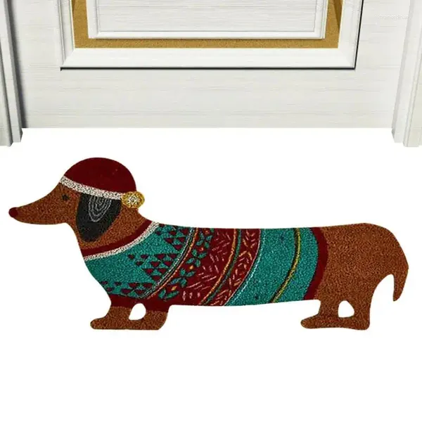 Tapetes Bonito Capacho de Natal Decoração para Cachorro |Tapete de boas-vindas para férias de inverno, entrada para decoração de casa de fazenda na varanda frontal