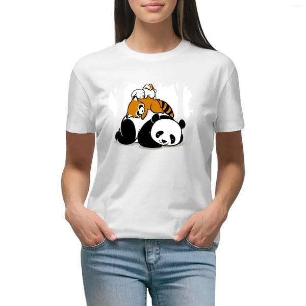 Polo da donna T-shirt comoda con panda per dormire Abiti estetici Camicia con stampa animalier per ragazze Designer Donna di lusso