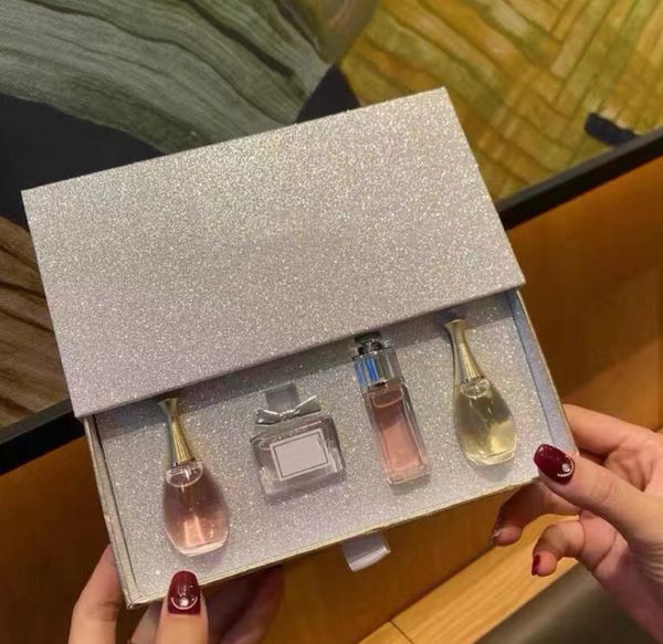 Conjunto de perfume brilhante - conjunto de fragrâncias de luxo de 4 peças, Eau de Parfum, caixa de apresentação espumante para ela