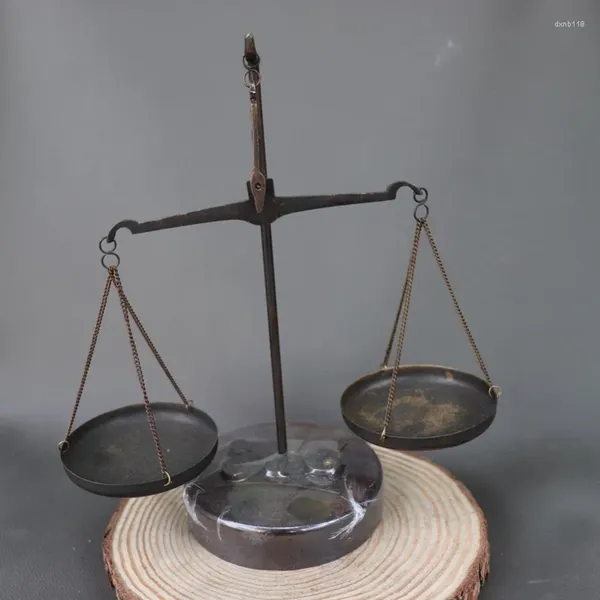 Dekorative Figuren China Old Beijing Goods Bronze Balance Scales sind Gewicht