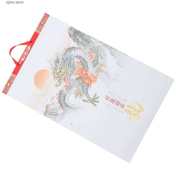 Calendário de papel de dragão de ano novo estilo chinês para decoração em grande escala em 2024 Y240322
