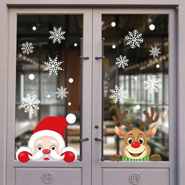 Weihnachtsdekorationen, grenzüberschreitende Ankunft, Fensteraufkleber, Amazon, Weihnachtsmann, Elch, Vitrine, Dekoration, statisch