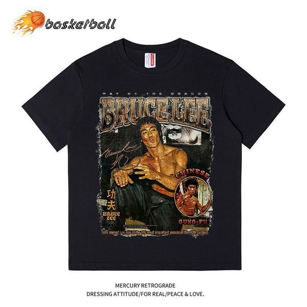 Magliette da uomo 24 Nuova maglietta da basket T-shirt ampia stampata in cotone a maniche corte stile sportivo e top da strada per donna Hip Hop